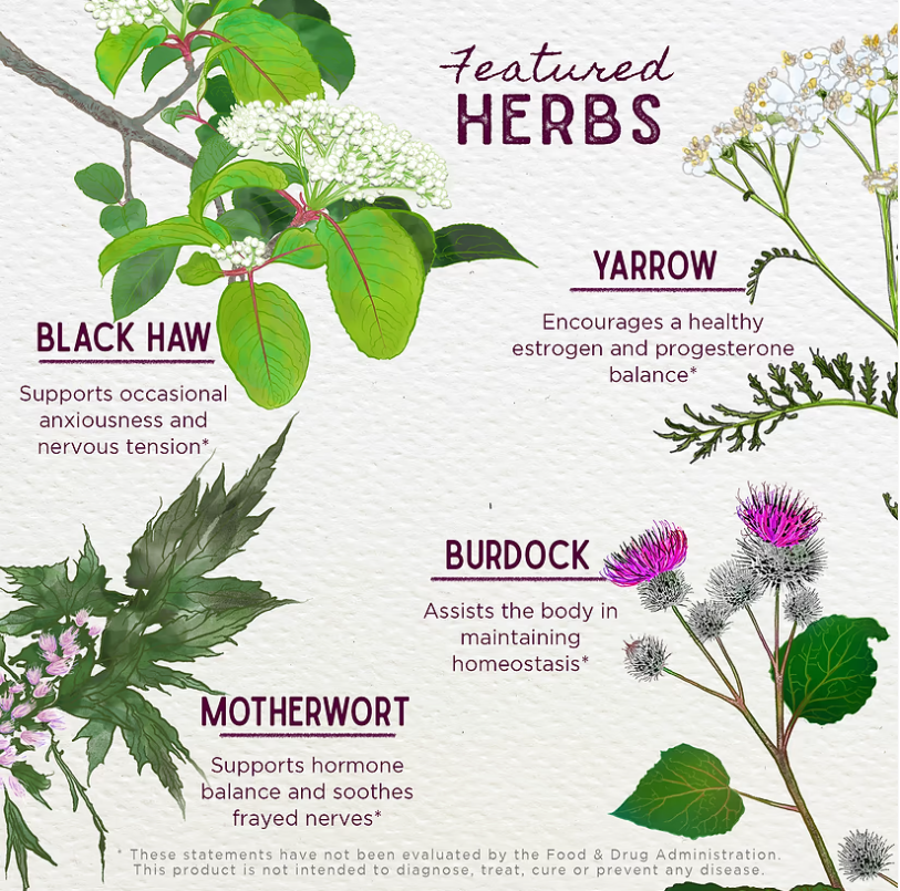WishGarden Herbs ReBalance After Birth Hormonal - Plant-Based Herbal Supplement with Vitex Berry & Motherwort -4oz