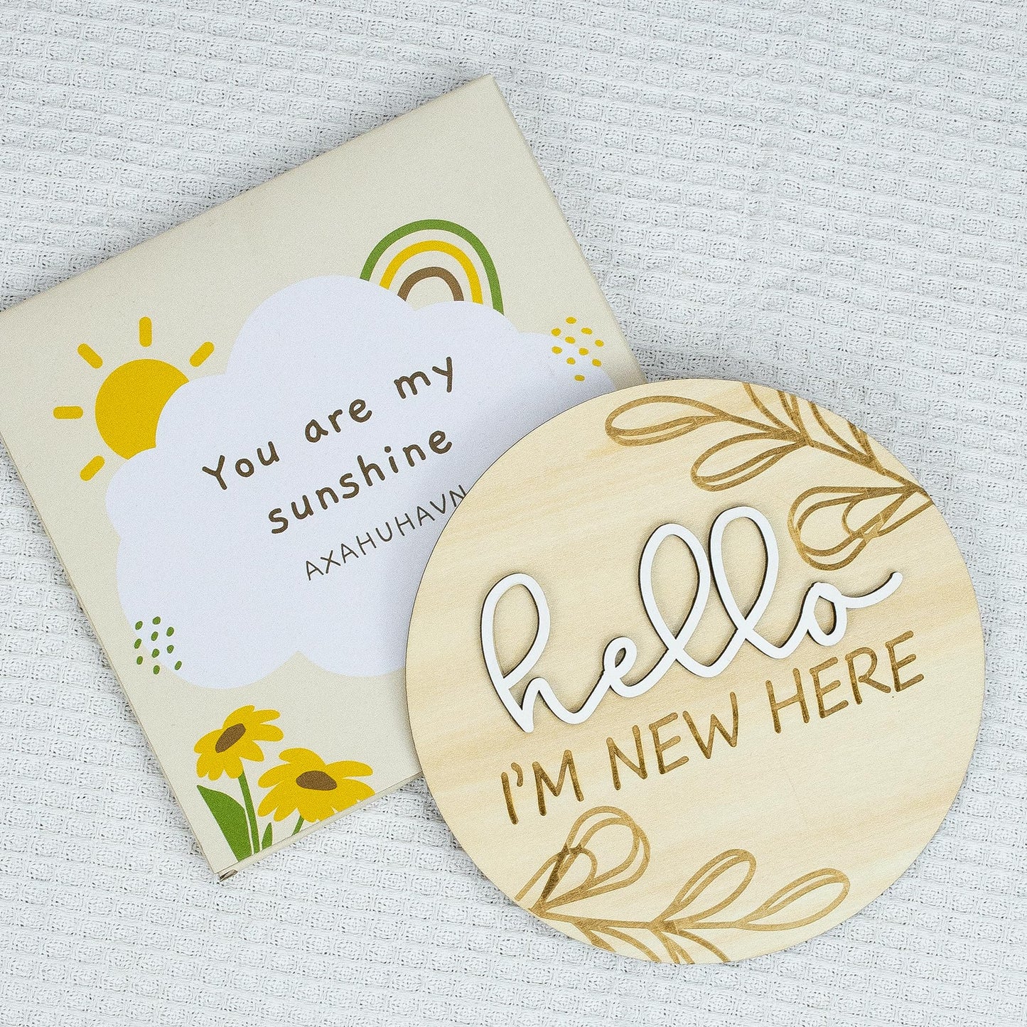 Hello World Birth Announcement Sign for Newborn Birth Stats Sign Hello World Baby Name Wooden Sign Wooden Birth Announcement Plaque "Hello World" Matte White Acrylic (10)