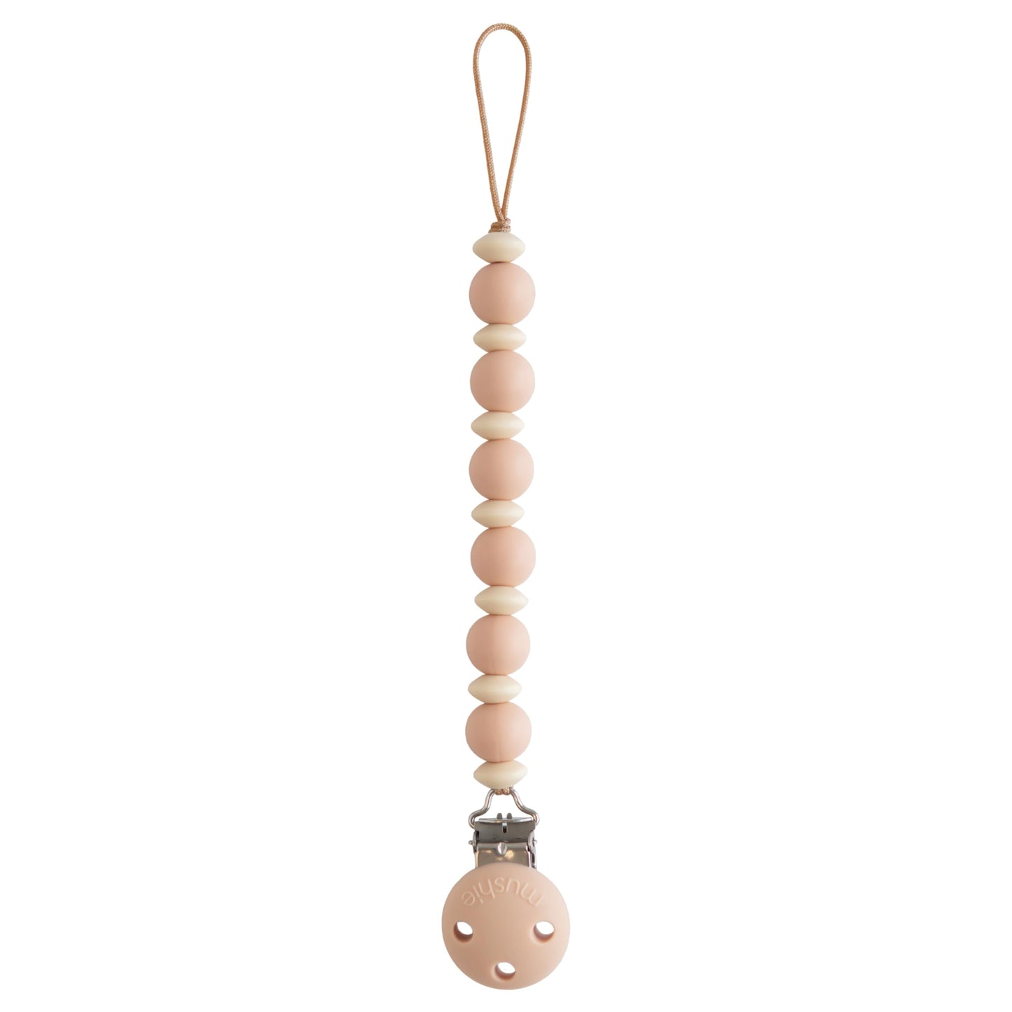 mushie 100% Silicone Baby Pacifier Clip BPA Free | Luna (Blush)