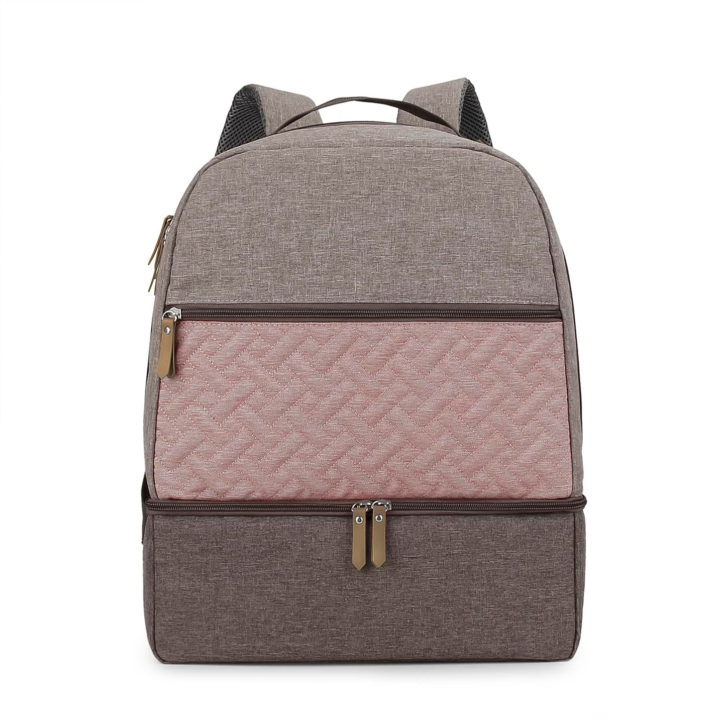 Breast Pump Bag Cooler Compartment for Breast Pump - Middle Size Cooler Bag Double Layer Pumping Bag for Working Outdoor Mom (Brown)
