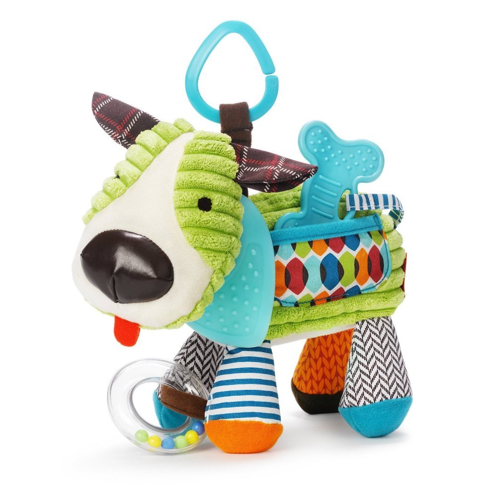 Skip Hop Bandana Buddies Puppy: Baby Activity and Teething Toy with Multi-Sensory Rattle and Textures