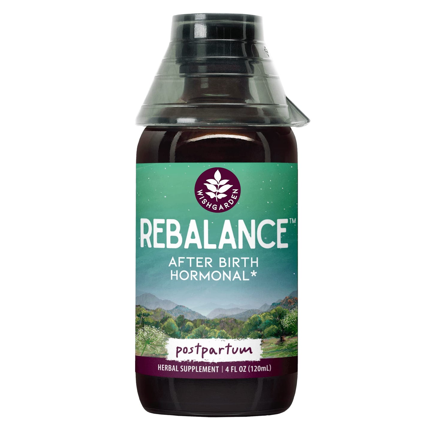 WishGarden Herbs ReBalance After Birth Hormonal - Plant-Based Herbal Supplement with Vitex Berry & Motherwort Supports Healthy Postpartum Hormone Levels and Postnatal Hormone Balance 4oz