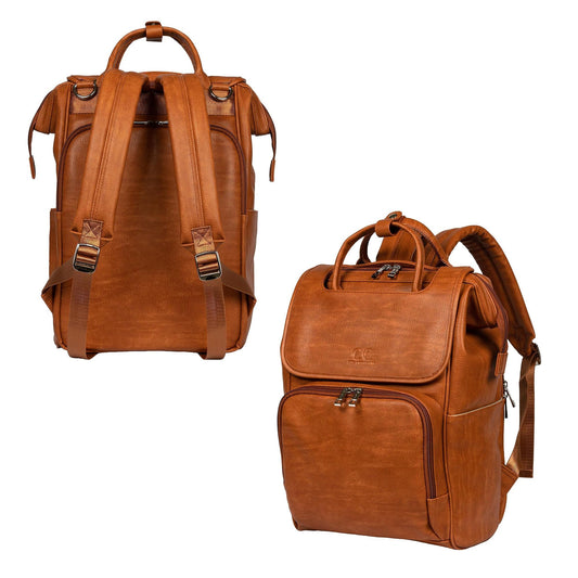 Citi Collective Explorer Brown Diaper Bag Backpack - Vegan Leather