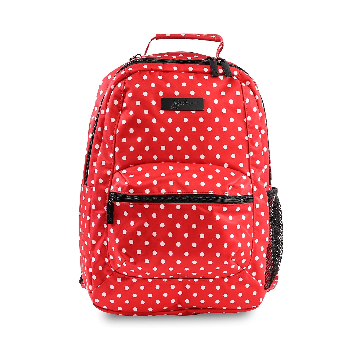 JuJuBe Be Packed Backpack/Diaper Bag Black Ruby - Red/White Polka Dots