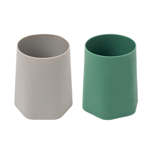 Tiny Twinkle Training Cup 2 Pack - Silicone Cups (Olive Grey)