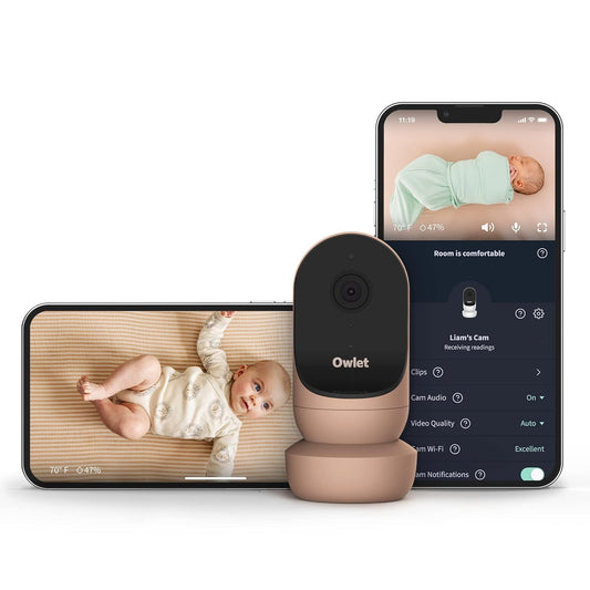 Owlet Cam 2 - Smart Baby Monitor Camera - Stream Secure HD Video and Audio with Night Vision 4X Zoom Wide Angle View and Sound Motion and Cry Notifications - Dusty Rose