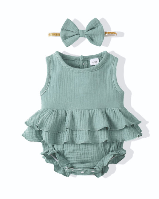 Adorable Mint Baby Cotton  Romper 3-6 Months