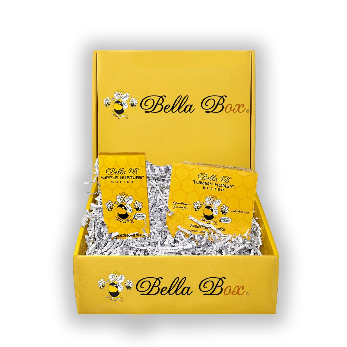 Bella B Gift Set: Nipple Nurture Butter 2 oz and Tummy Honey Butter 4 oz Pregnancy Gift (Gift Box)