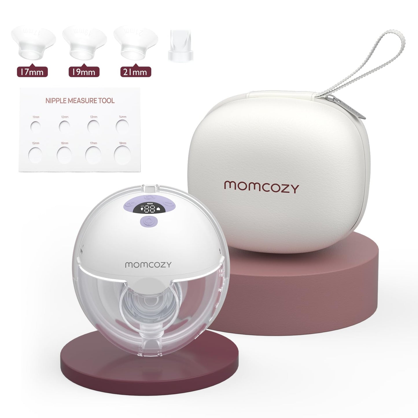 Momcozy Single Breast Pump Hands Free M5 Wearable Breast Pump - 24mm 1 Pack Lilac