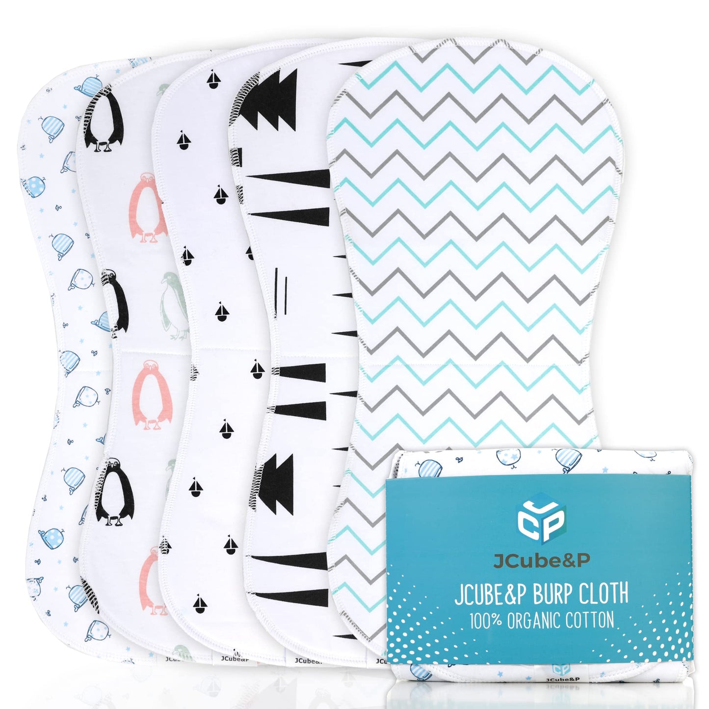 JCube&P Organic Cotton & Fleece Burp Clothes  (Peace)