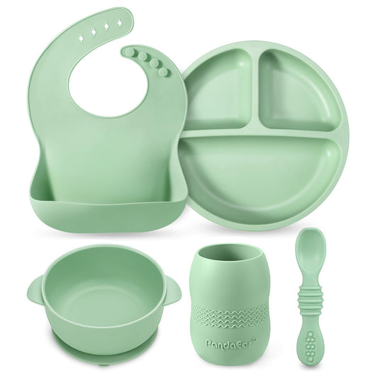 Silicone Baby Feeding Set 6-12 Months in Sweet Baby Green