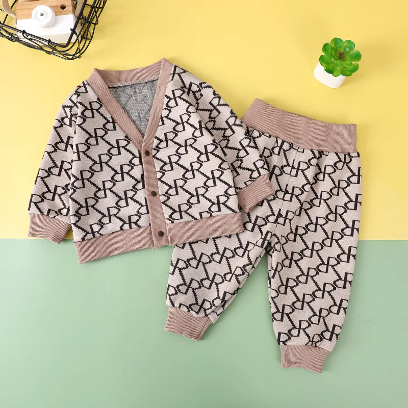 Fall Vintage 3-Piece Outfit: Cotton Cardigan, Pants & Top Perfect for  Toddlers 9m-3T