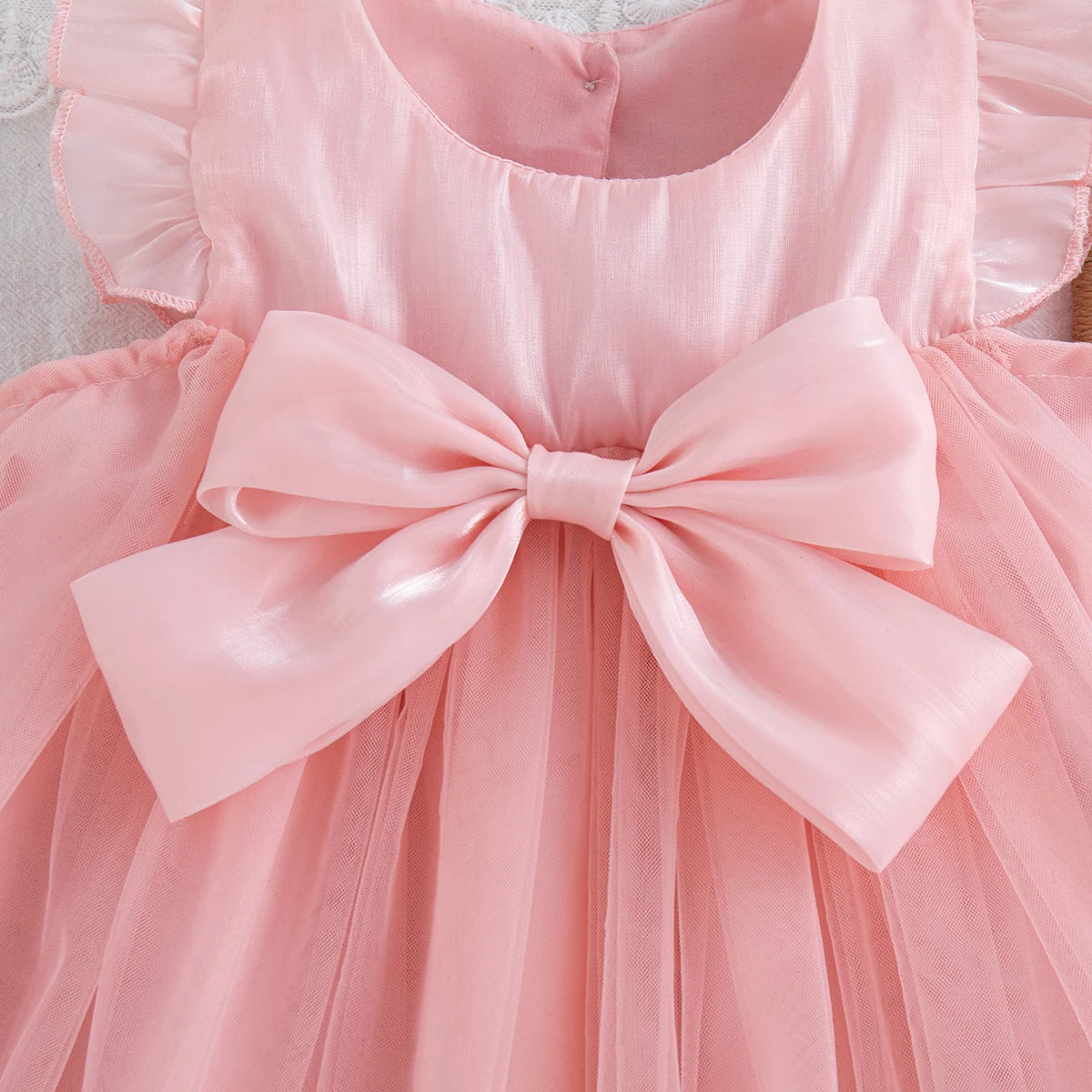Sweet Bow  Princess Dress, Solid Color Chiffon (9 Months to 4 Years)