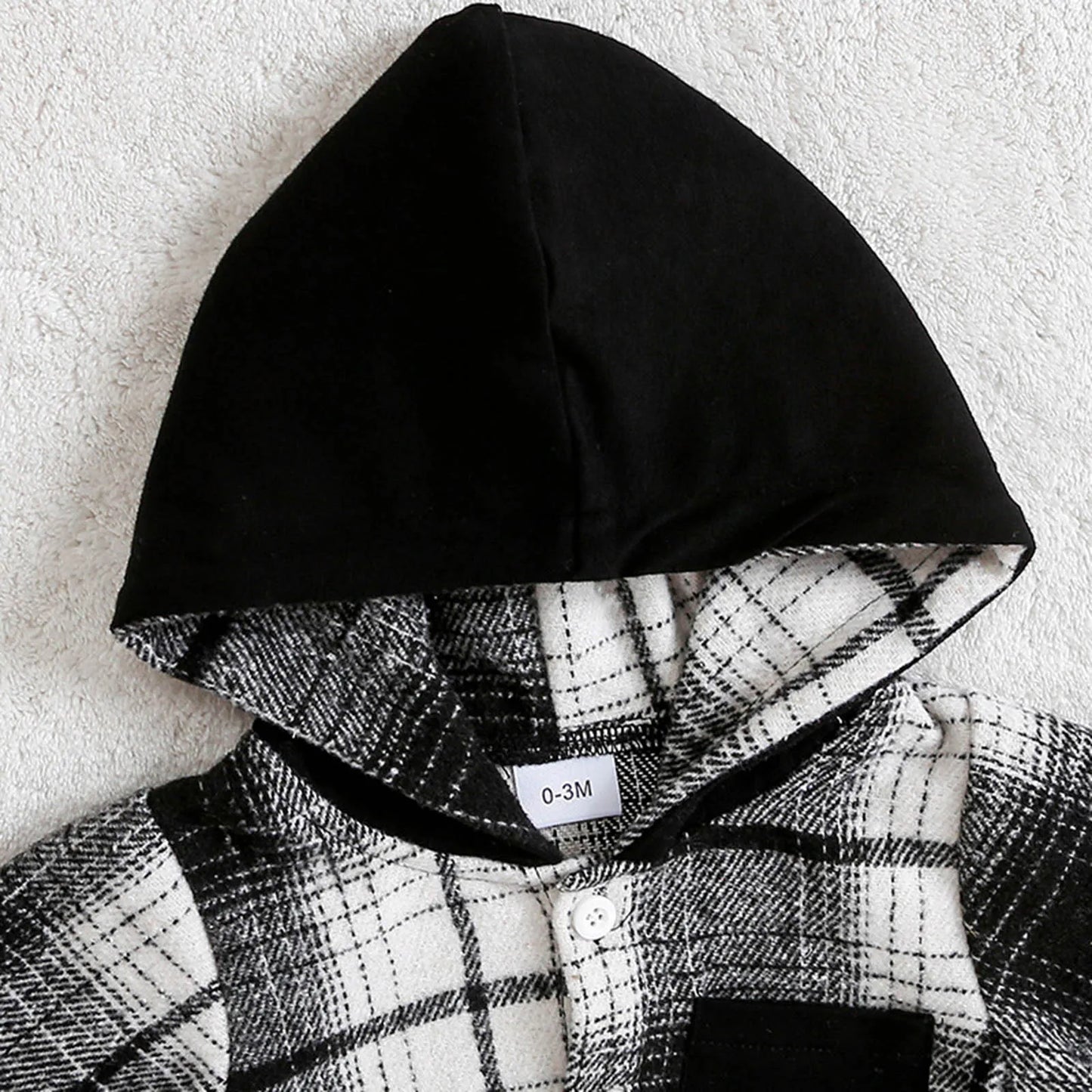 2-Piece Set Fall Checkered Hoodie and Pants 1m-18m