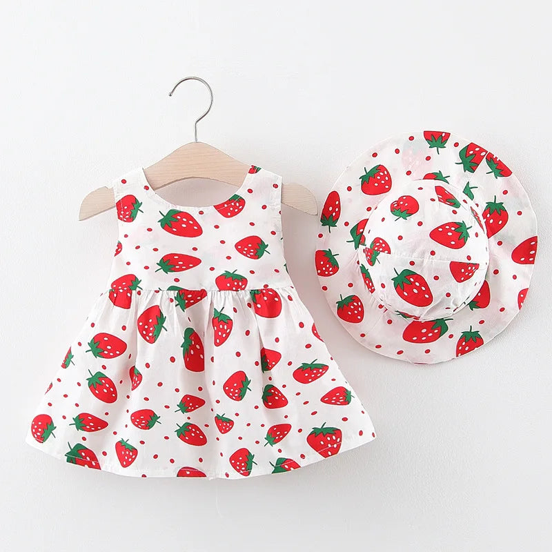 Strawberry Patch Summer Boutique Dress+Hat