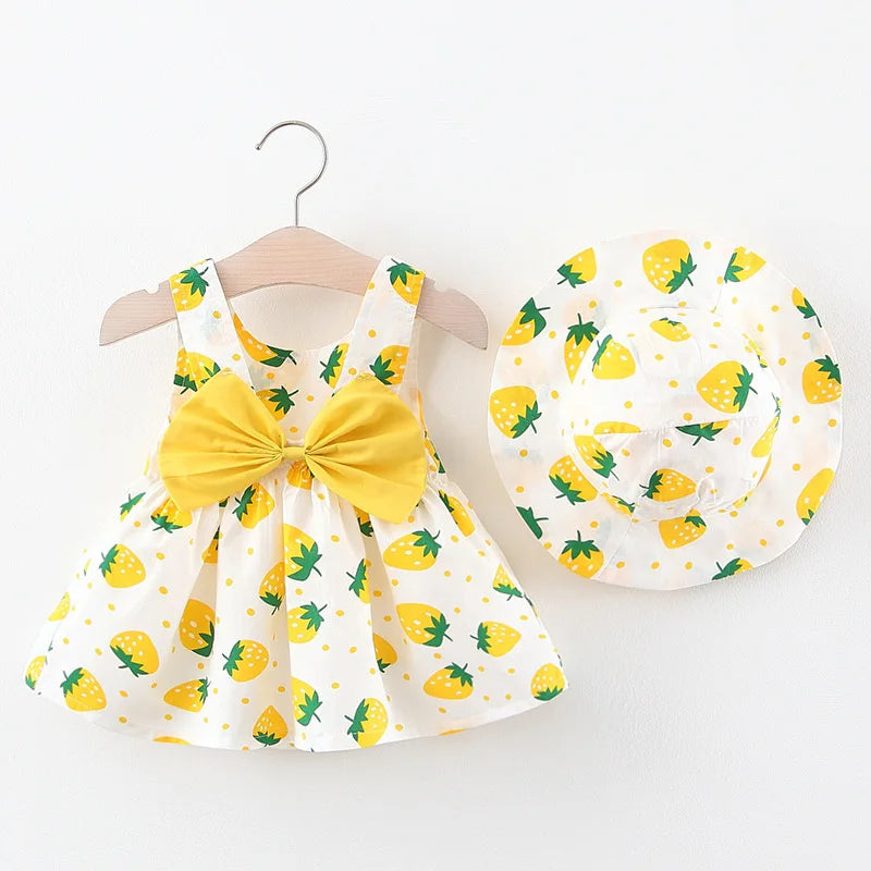 Strawberry Patch Summer Boutique Dress+Hat