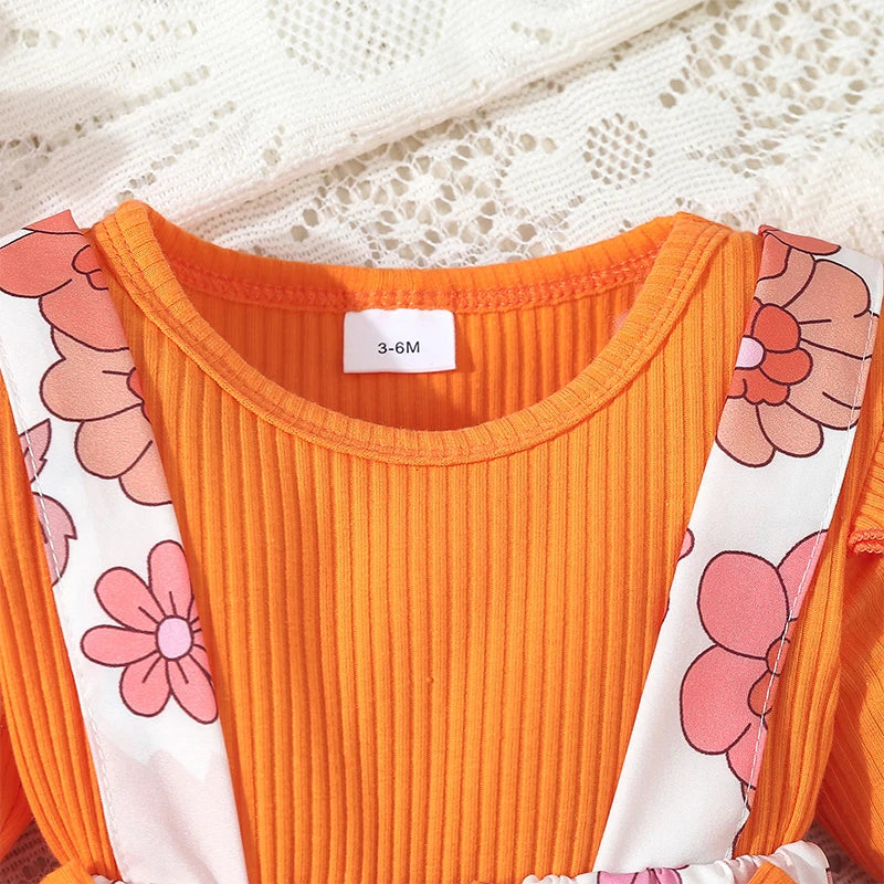 Harvest Romper Dress with Long Sleeves and Bows plus Headband- Set