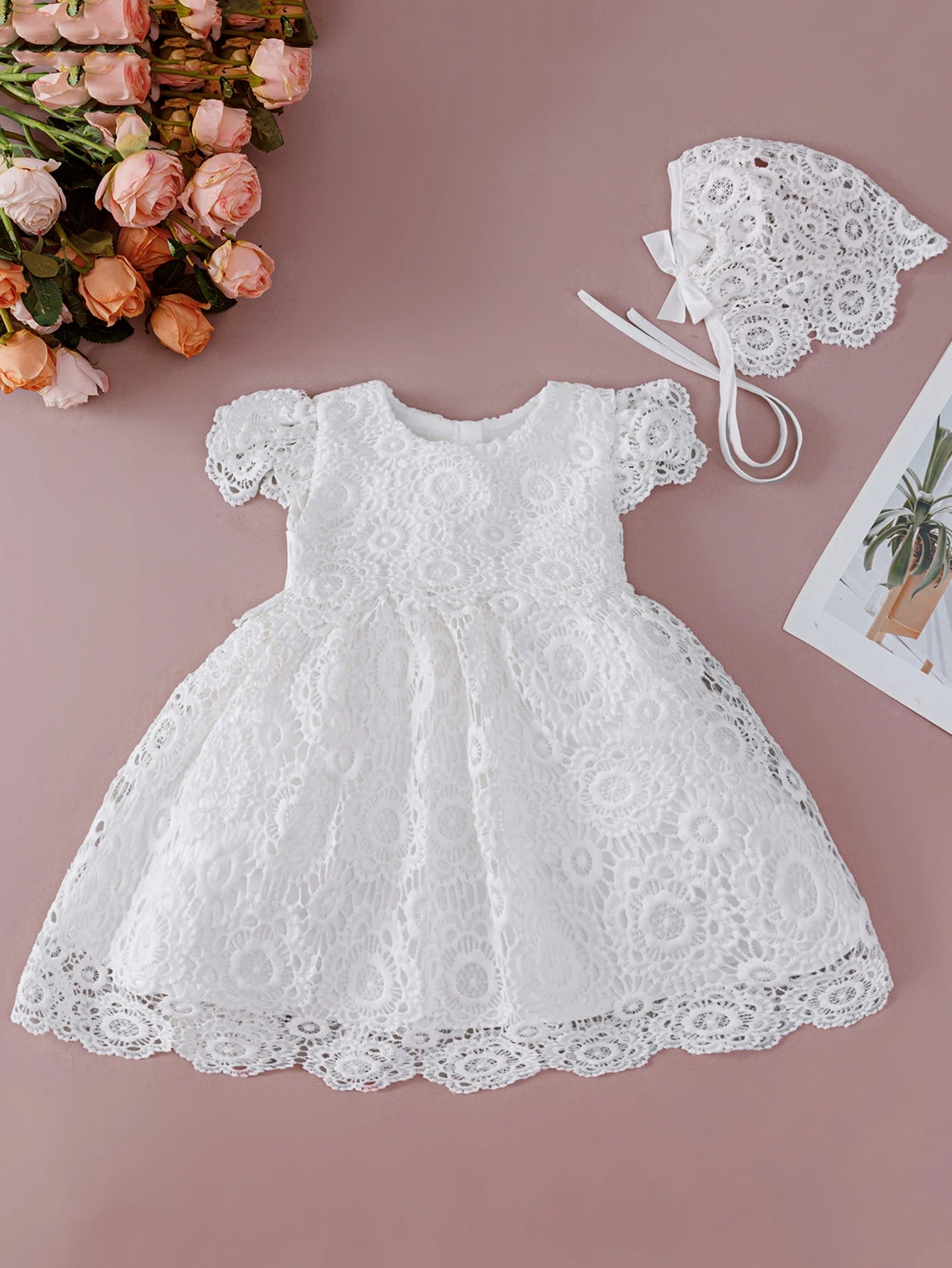 Sweet White Lace Baptism or Christening Dress