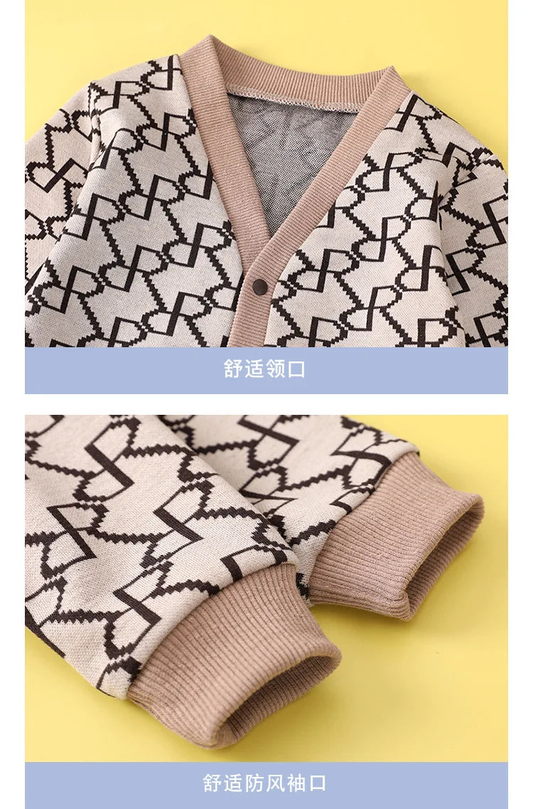 Fall Vintage 3-Piece Outfit: Cotton Cardigan, Pants & Top Perfect for  Toddlers 9m-3T