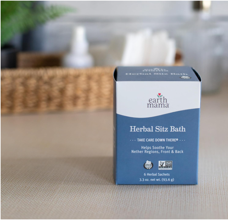 Earth Mama Herbal Sitz Bath | Pregnancy & Postpartum Essentials Soothing Sitz Bath for Hemorrhoids with Witch Hazel & Calendula 6-Count