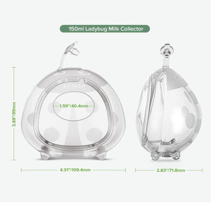 haakaa Ladybug Milk Collector Breast Milk Saver Breast Shell for Breastfeeding Collect Breastmilk Leaks Skin-Friendly and Easy to Wear (1.4oz/40ml1PC)
