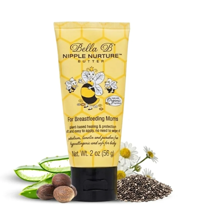 Bella B Nurturing Nipple Butter 2 oz - Organic Nipple Cream For Breastfeeding - Natural Nipplecreams For Breastfeeding - Breastfeeding Nipple Cream - Nipple Cream For Breastfeeding Organic