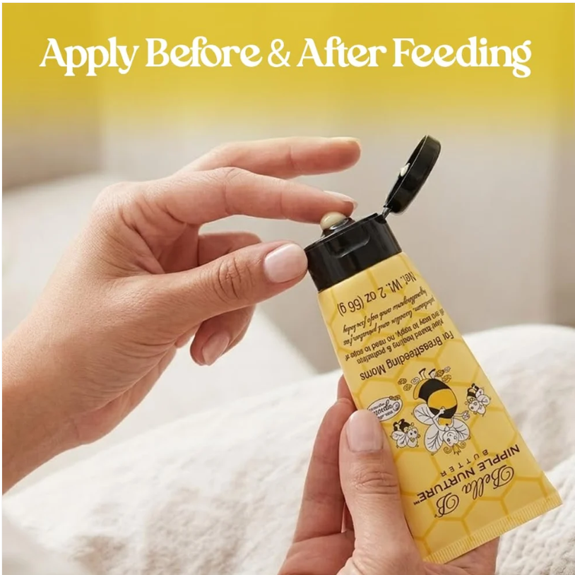Bella B Nurturing Nipple Butter 2 oz - Organic Nipple Cream For Breastfeeding - Natural Nipplecreams For Breastfeeding - Breastfeeding Nipple Cream - Nipple Cream For Breastfeeding Organic