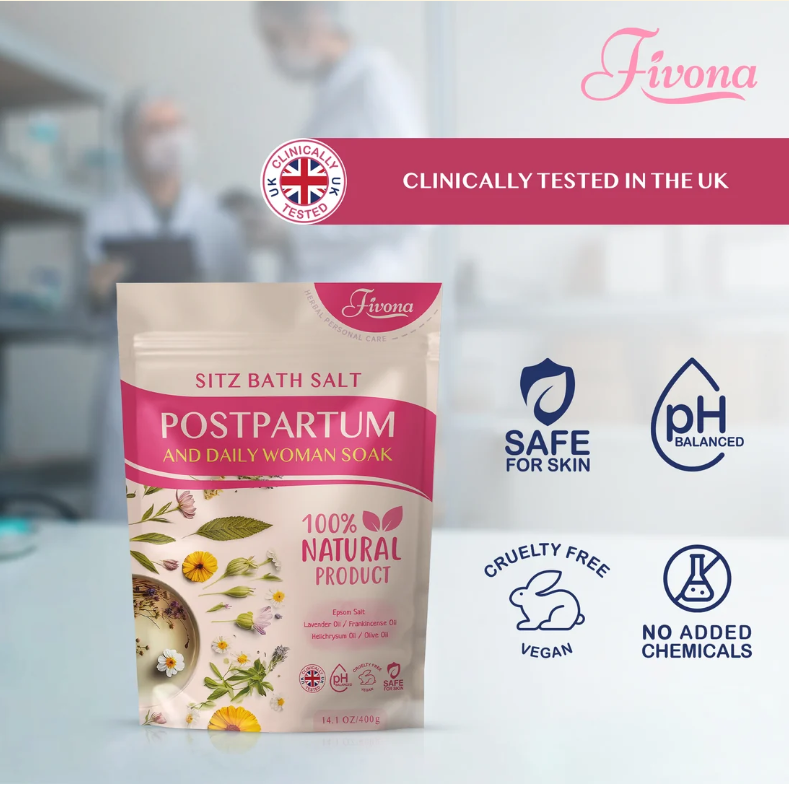 Postpartum Soak Blend - Epsom Salt with Essential Oils Blend for Sitz Bath Soaking Perineal Care Fast Postpartum Recovery & Hemorrhoid Treatment Essential Mix for New Mom