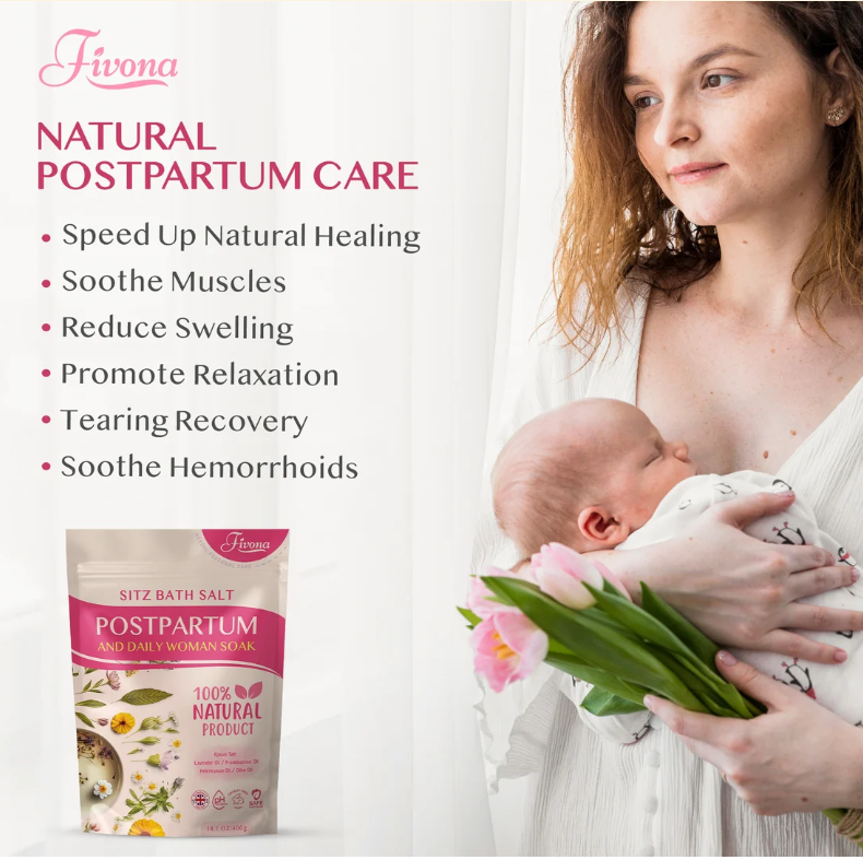 Postpartum Soak Blend - Epsom Salt with Essential Oils Blend for Sitz Bath Soaking Perineal Care Fast Postpartum Recovery & Hemorrhoid Treatment Essential Mix for New Mom
