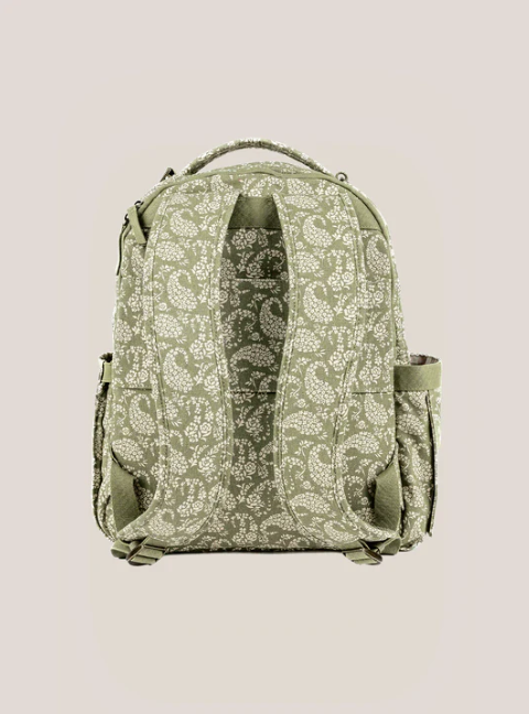 JuJuBe + Sazan Hendrix - New Classic Diaper Bag Backpack with Portable Changing Pad Baby Stroller Straps - Paisley Floral