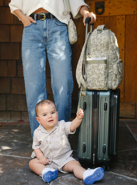 JuJuBe + Sazan Hendrix - New Classic Diaper Bag Backpack with Portable Changing Pad Baby Stroller Straps - Paisley Floral