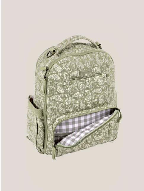 JuJuBe + Sazan Hendrix - New Classic Diaper Bag Backpack with Portable Changing Pad Baby Stroller Straps - Paisley Floral