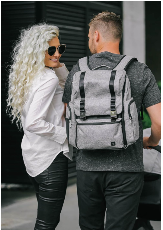 JuJuBe Hatch Durable Traveler/Diaper Dad Bag XY Collection - Gray Matter