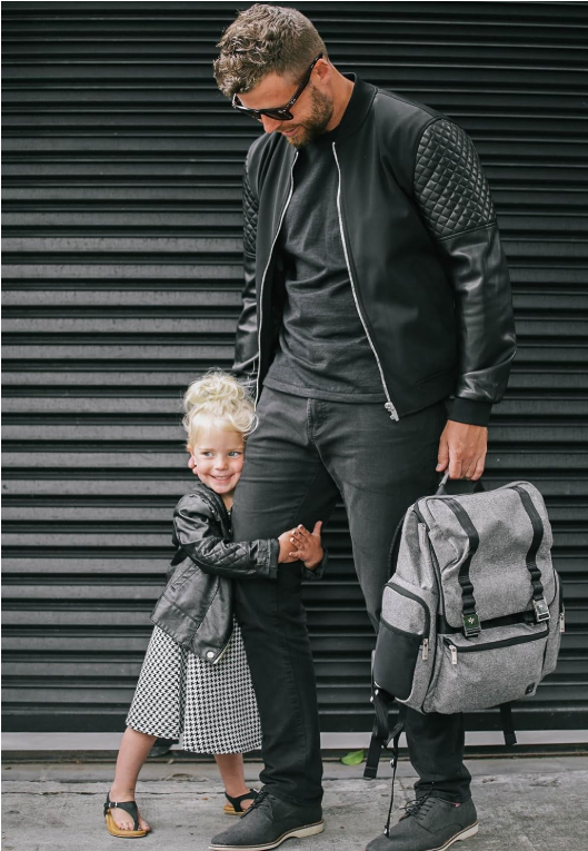JuJuBe Hatch Durable Traveler/Diaper Dad Bag XY Collection - Gray Matter