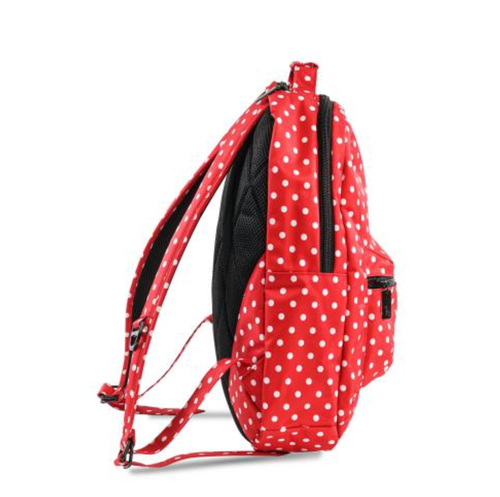 JuJuBe Be Packed Backpack/Diaper Bag Black Ruby - Red/White Polka Dots