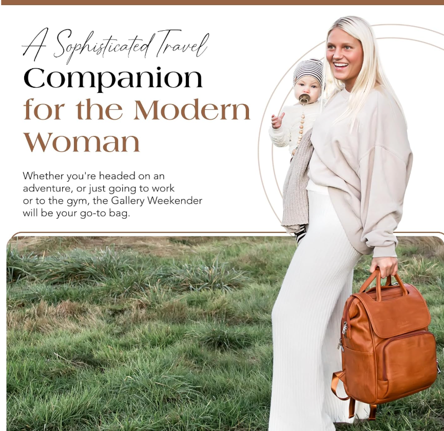 Citi Collective Explorer Brown Diaper Bag Backpack - Vegan Leather