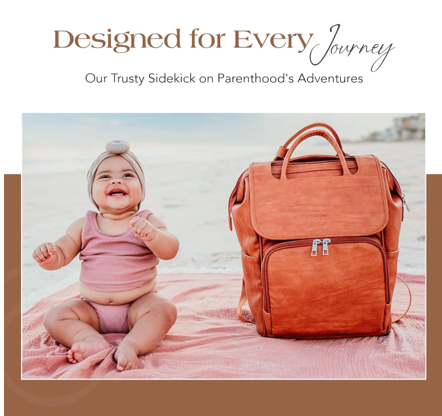 Citi Collective Explorer Brown Diaper Bag Backpack - Vegan Leather