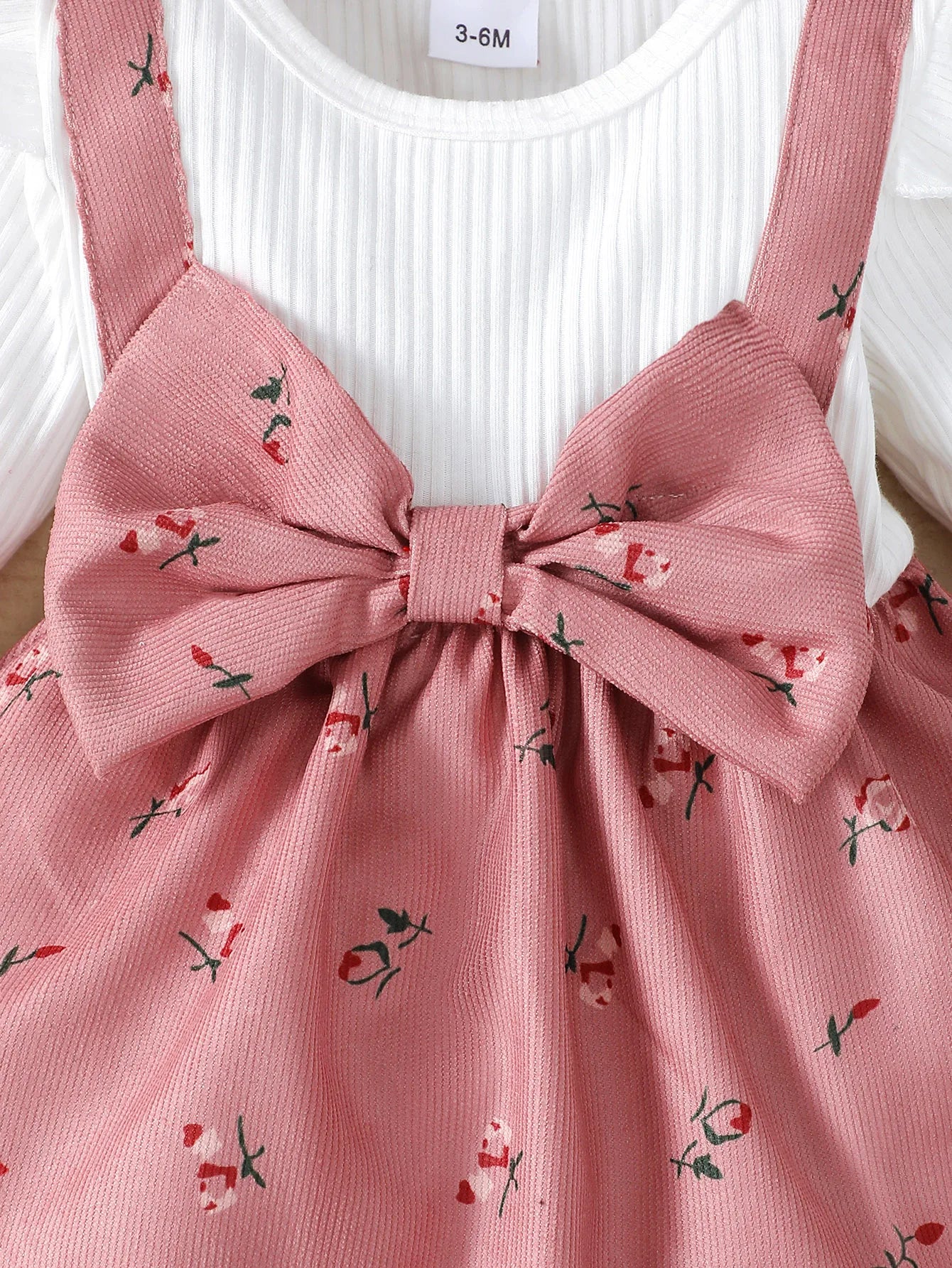 Charming Two-Piece Dress Set for Baby Girls- Floral & Bow