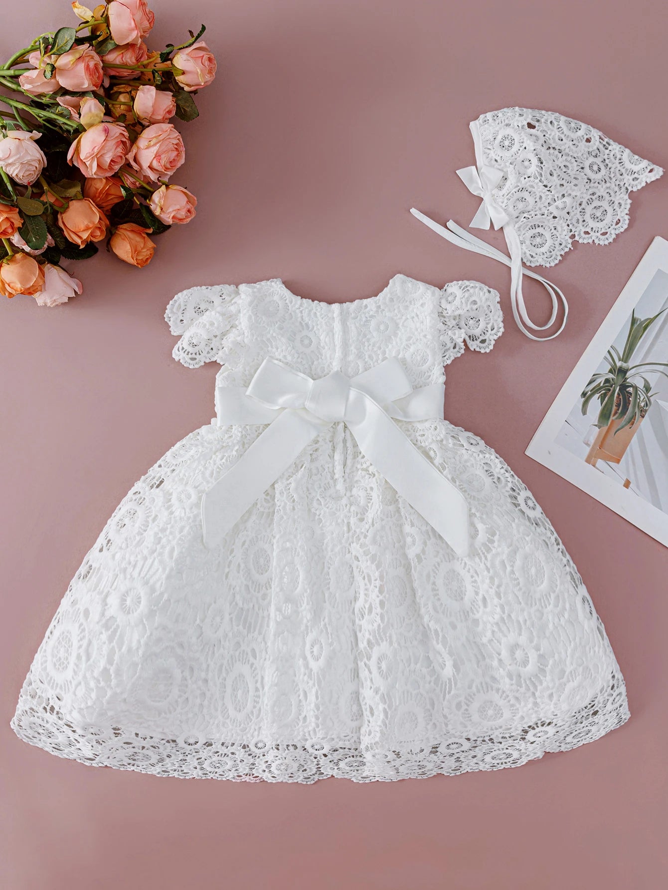 Sweet White Lace Baptism or Christening Dress