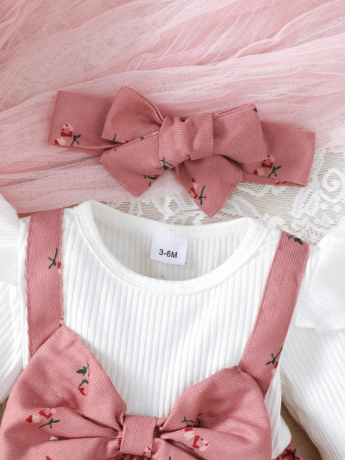 Charming Two-Piece Dress Set for Baby Girls- Floral & Bow
