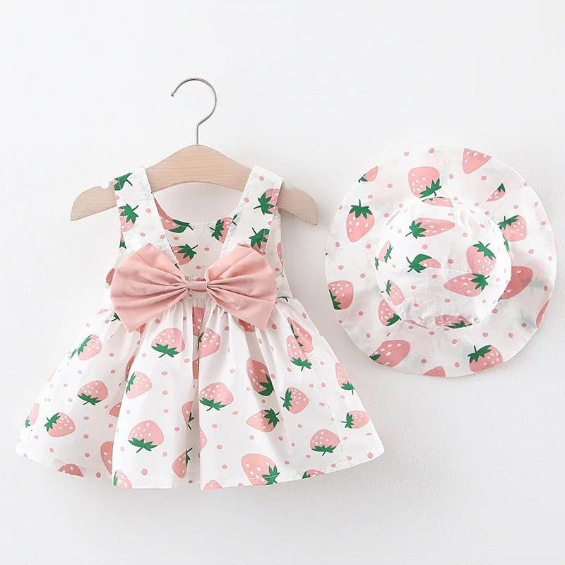 Strawberry Patch Summer Boutique Dress+Hat