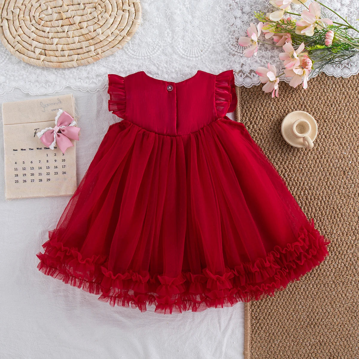 Sweet Bow  Princess Dress, Solid Color Chiffon (9 Months to 4 Years)