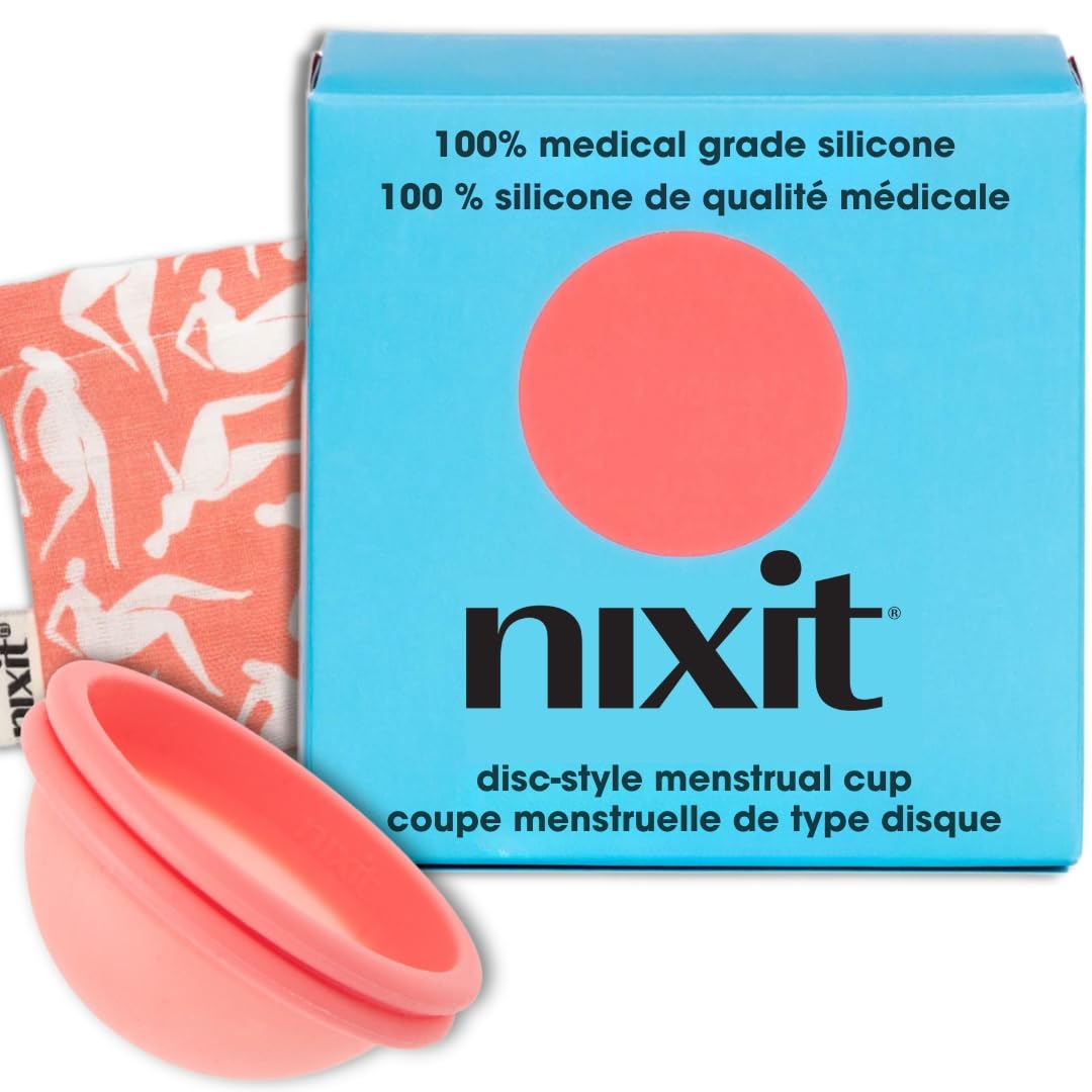 nixit Menstrual Disc | Ultra-Soft Medical-Grade Silicone | Reusable | Holds 2x Period Cup or 6 Tampons | Wear 12 Hours | Light & Heavy Flow | Copa Menstruelle | Menstrual Cup Pad & Tampon Alternative