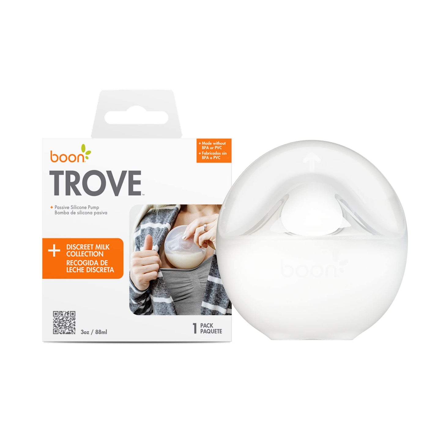 Boon TROVE Silicone Hands Free Breast Pump - Passive Breast Milk Collector Shell   - 1 Count