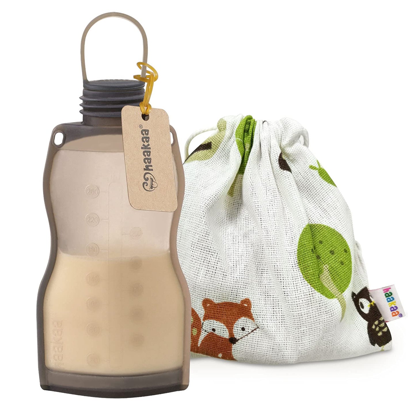 haakaa Silicone Milk Storage Bag 9 Oz 2 Count