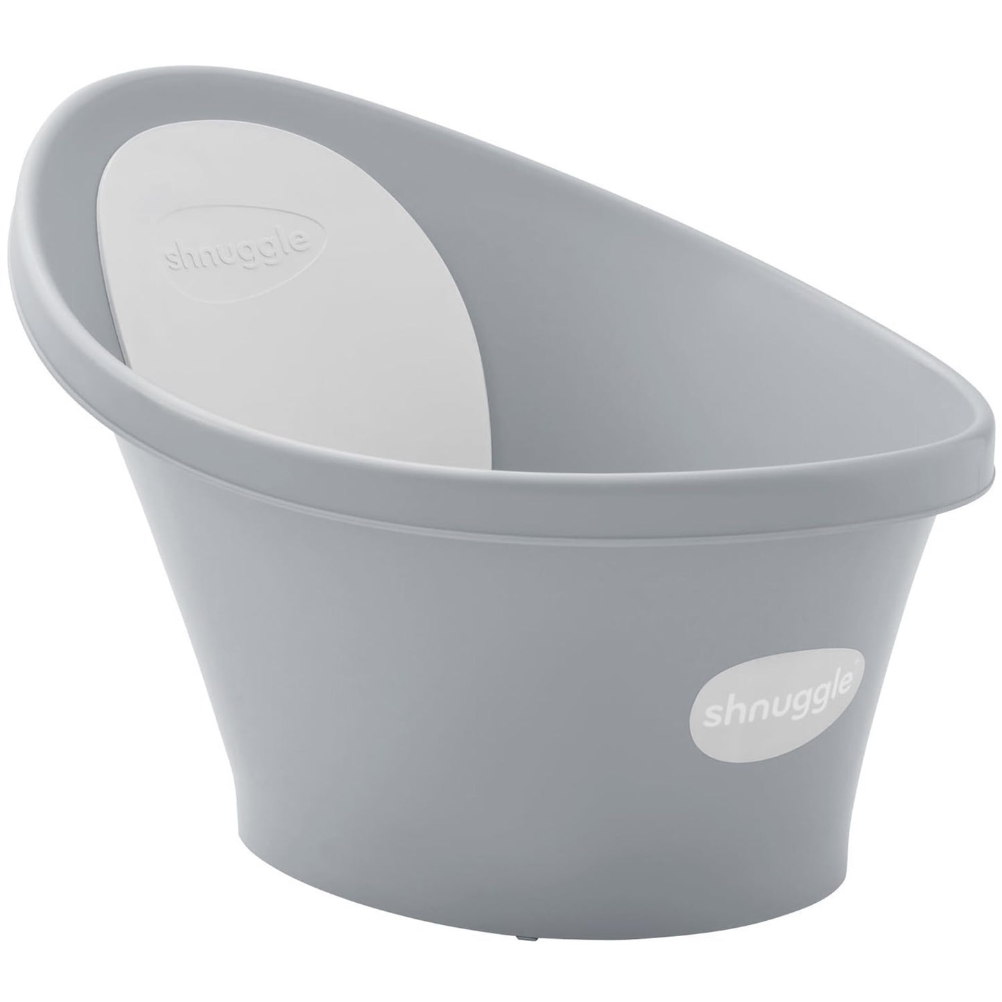 Shnuggle Newborn Baby Bath | Built in Support Bump and Soft Backrest | Suitable from Newborn | Bath Seat Support Includes Plug | Pebble Grey