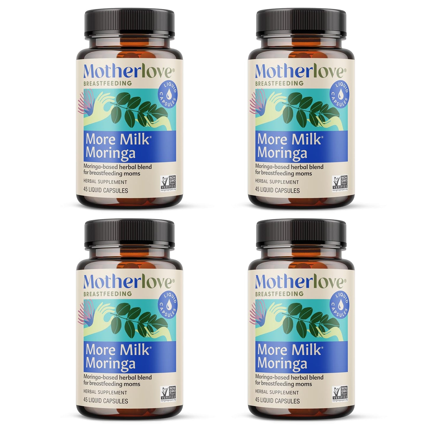 Motherlove More Milk Moringa (180 Liquid caps) Moringa-Based Lactation Supplement to Support Breast Milk Supply—Non-GMO Organic Herbs Vegan Kosher