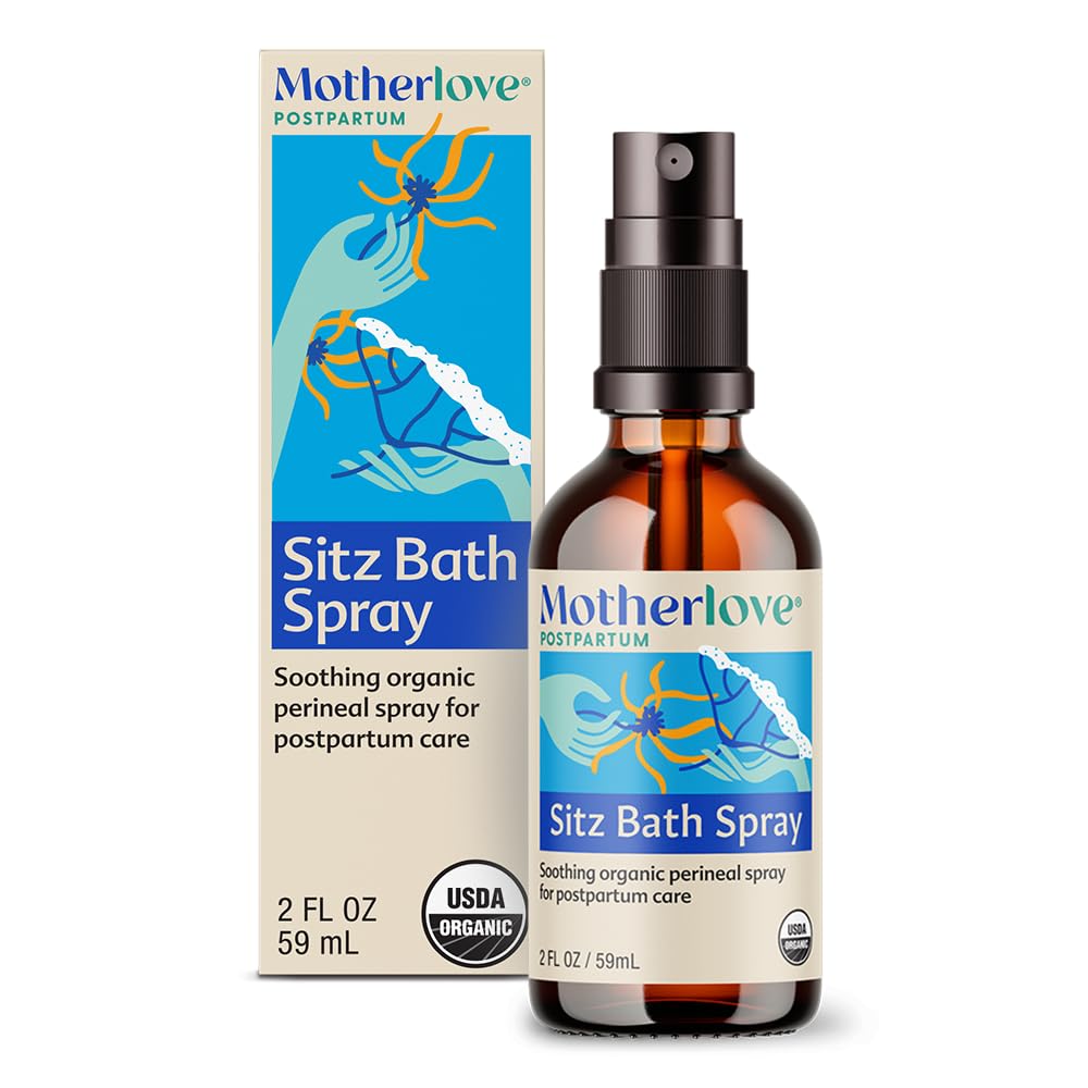 Motherlove Sitz Bath Spray (2 oz) Sitz Bath for Postpartum Care—Herbal Perineal Spray w/Witch Hazel—USDA Organic Vegan & Cruelty Free
