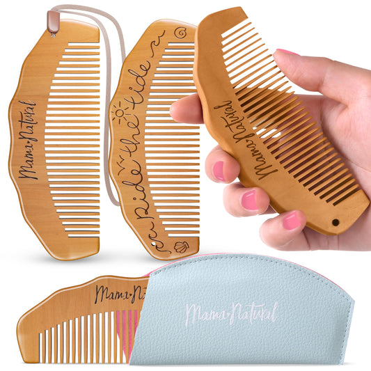 Mama Natural Tide Birth Comb For Labor Pain - (1 Piece) Wooden Comb For Women - Labor Comb For Labor And Delivery Essentials - Wood Comb For Pregnancy Labor Pain Relief & Labor Gifts For Women
