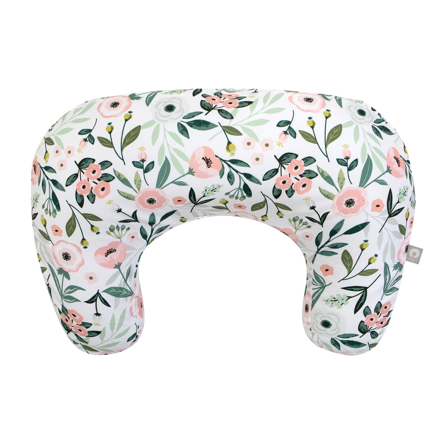 Boppy New Nursing Pillow – Pink Garden Flowers – Larger More Supportive Pillow for Breastfeeding & Bottle Feeding – Firmer Fill Higher Lift Larger Area Than Original Nursing Pillow